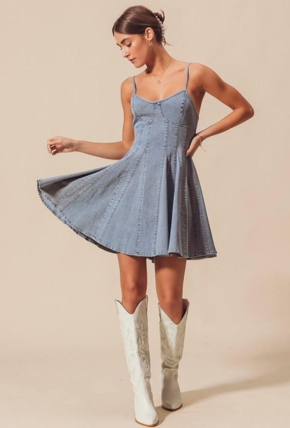 Blue Jean Strapped Dress